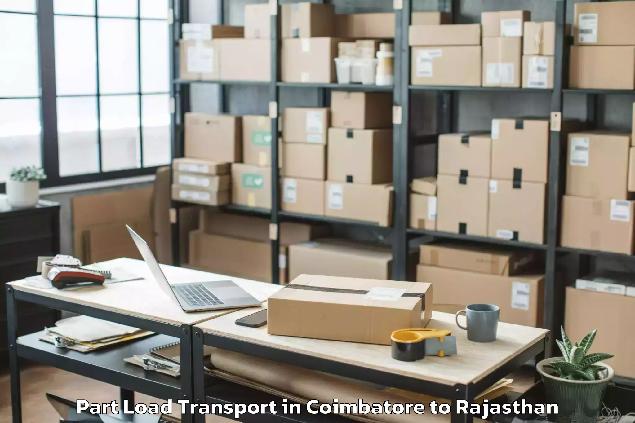 Book Coimbatore to Abhaneri Part Load Transport Online